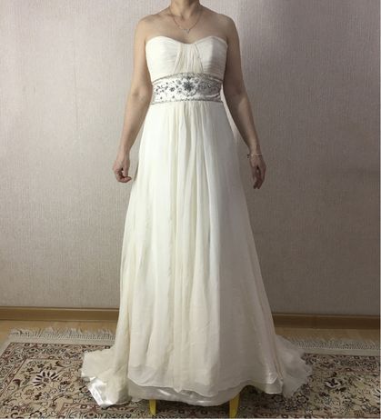 Платье свадеб. брендовое «Mon Cheri” США, 100%шелк, разм.XS-S