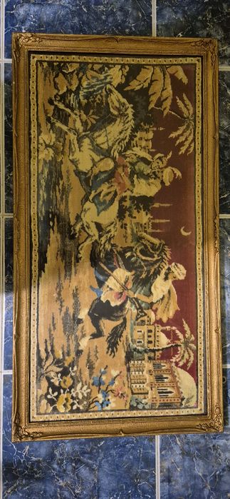 винтидж гоблен/машинотъкано пано с ориенталски мотив