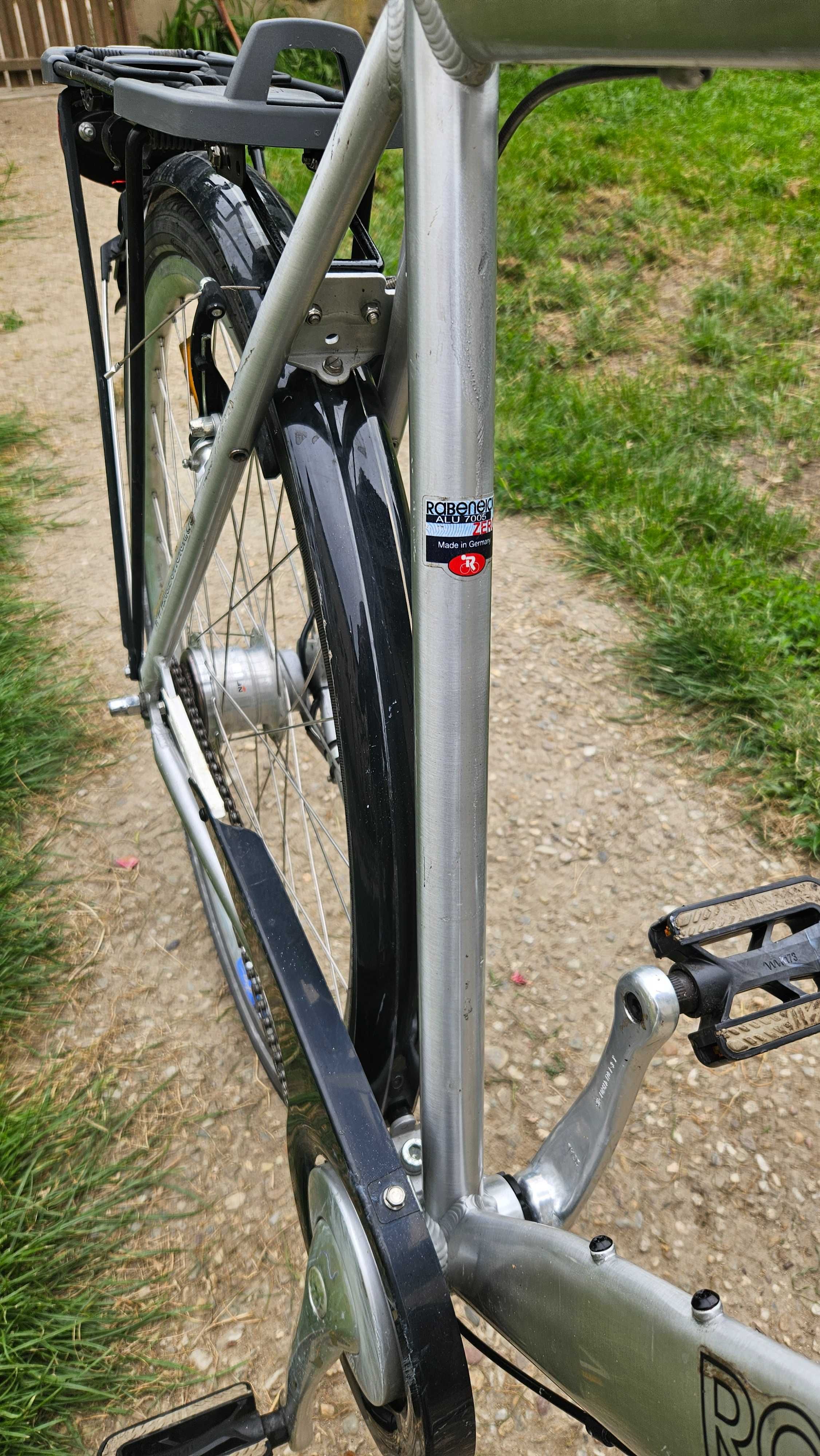 Bicicleta trekking Rabeneick, 28 inchi, Aluminiu,7V Nexus, dinam butuc