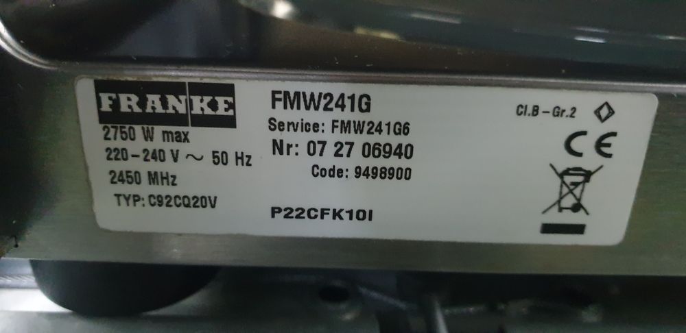 Cuptor cu microunde Franke incorporabil