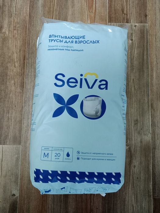 Подгузники. Впитывающие трусы для взрослых Seiva- размер M,20 шт.