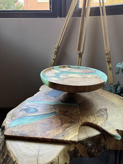 Фруктиера и Дъска за рязане - дърво и епоксидна смола