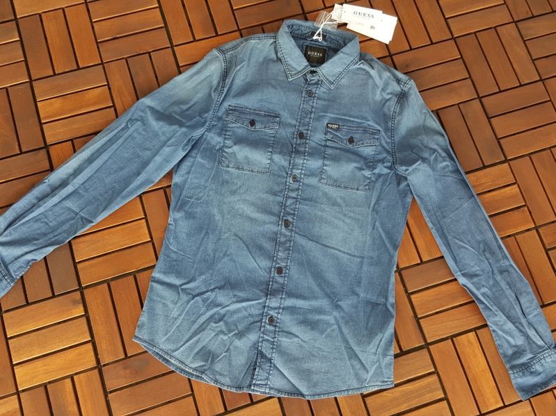 ПРОМО GUESS JEANS -М -Оригинална мъжка дънкова риза