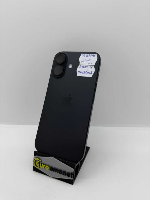 Telefon APPLE iPhone 16 5G, 128GB, Black, Baterie 100% -A-