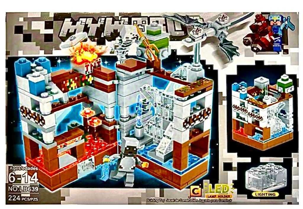 Set de constructie Minecraft My World LED, 224 piese tip lego