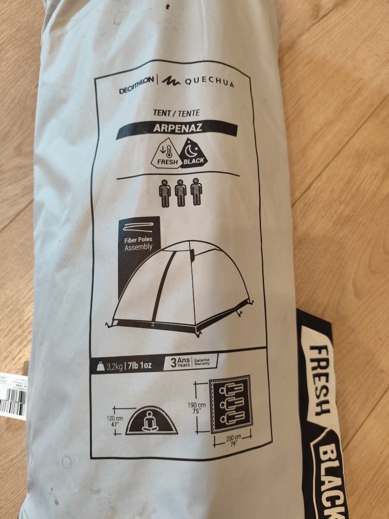 Cort Quechua Arpenaz Fresh & Black 3 persoane