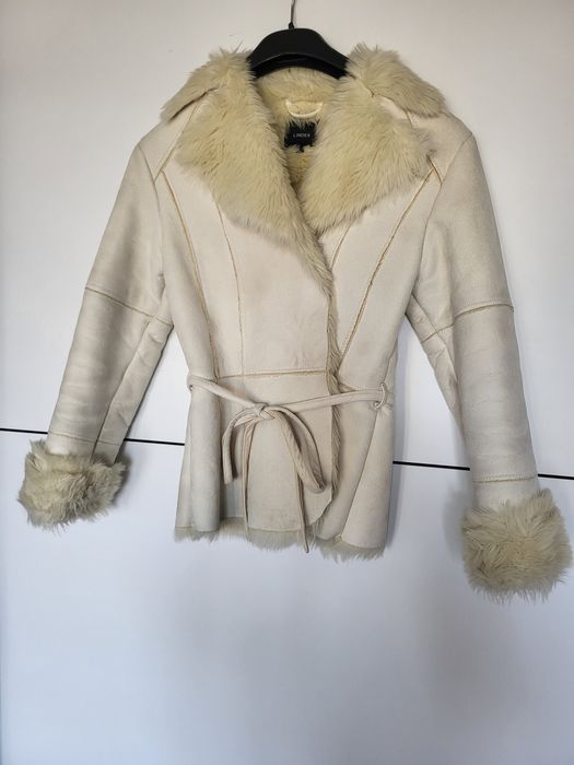 Дамско палто,еко кожа и косъм Lindex XS/S