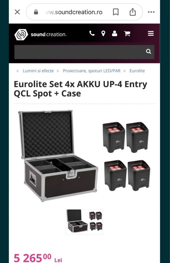 Proiectoare Eurolite AKKU Up 4 color