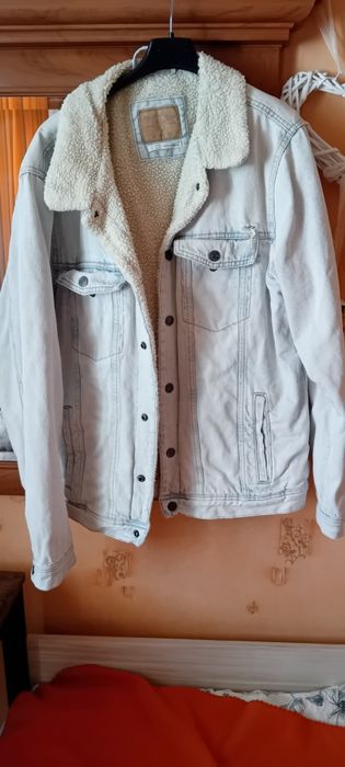 Дънково яке с каракул Pull & Bear