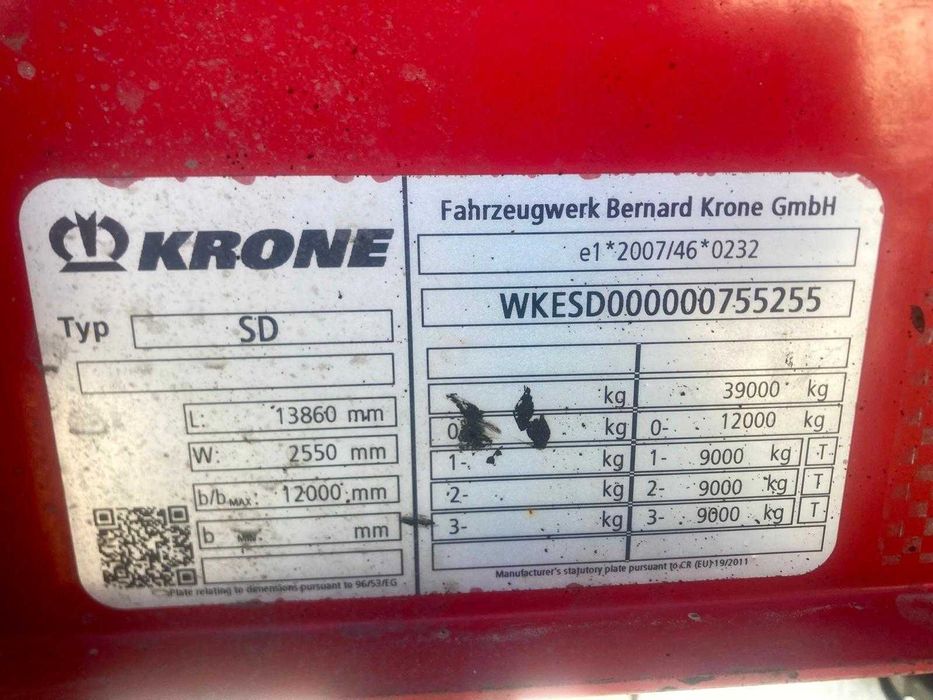 Krone SD DA06CLNF Semiremorca KRONE Prelata