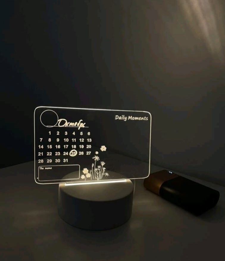 Calendar LED, cu scriere/stergere