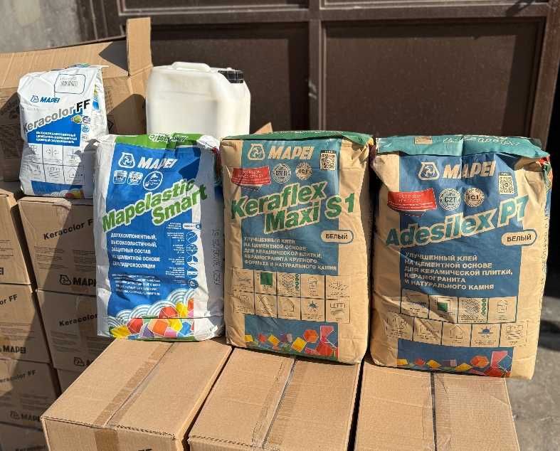 Гидроизоляция , кафельный клей , фуга МАПЕИ MAPEI
