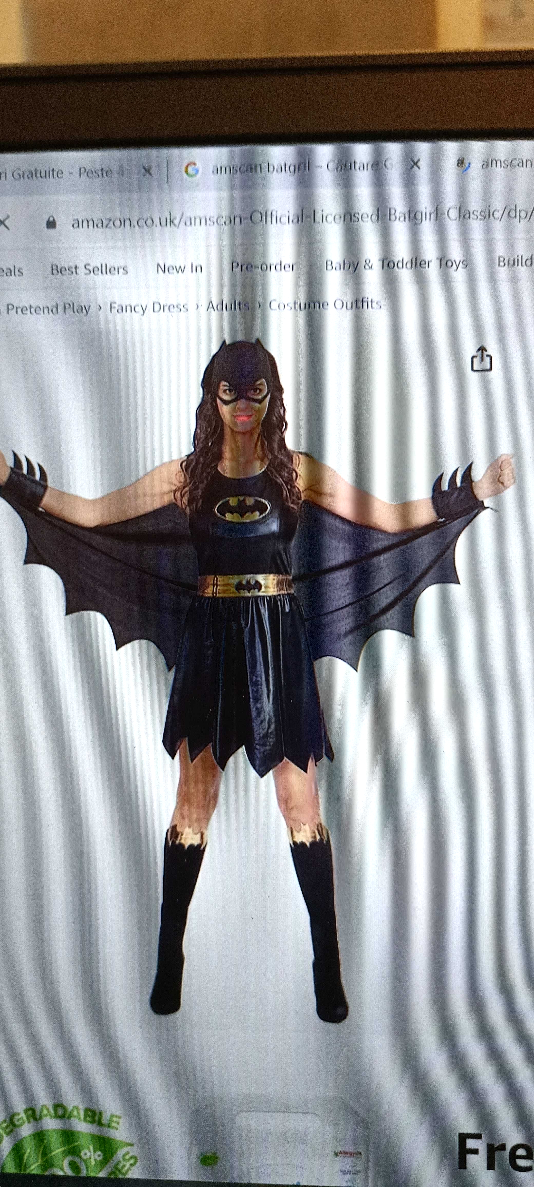 Costum Batgirl Adult Rochie,Super-eroi Petrecere, licenta Warner Bros