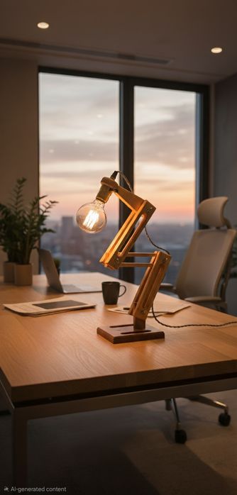 Lampă ambientală din lemn masiv