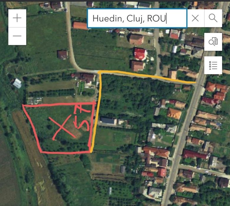 Teren Intravilan Huedin - 40 ari - front stradal 57 m