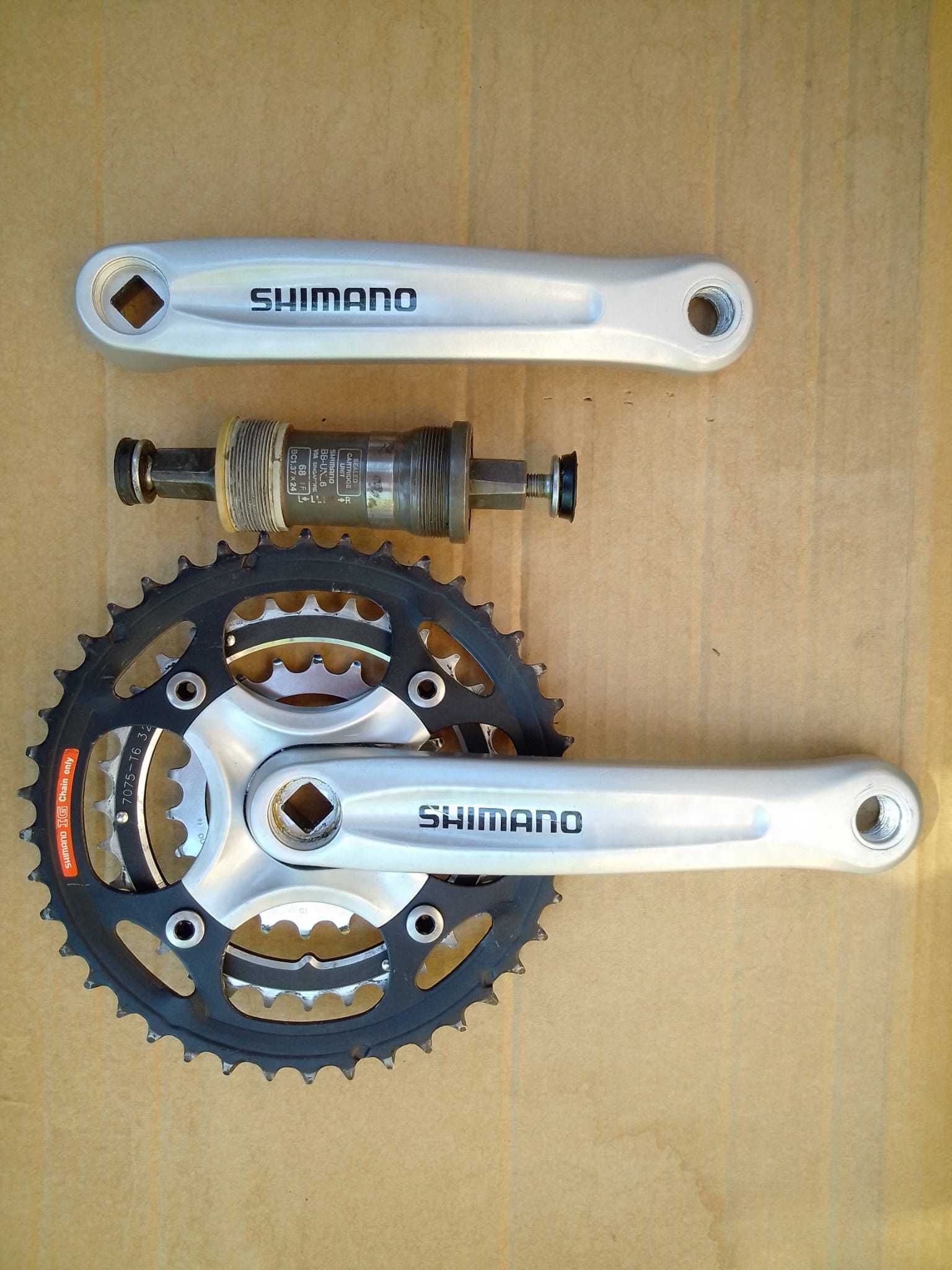 Angrenaj pedalier Shimano FC-M20 si ax BB-UN-26