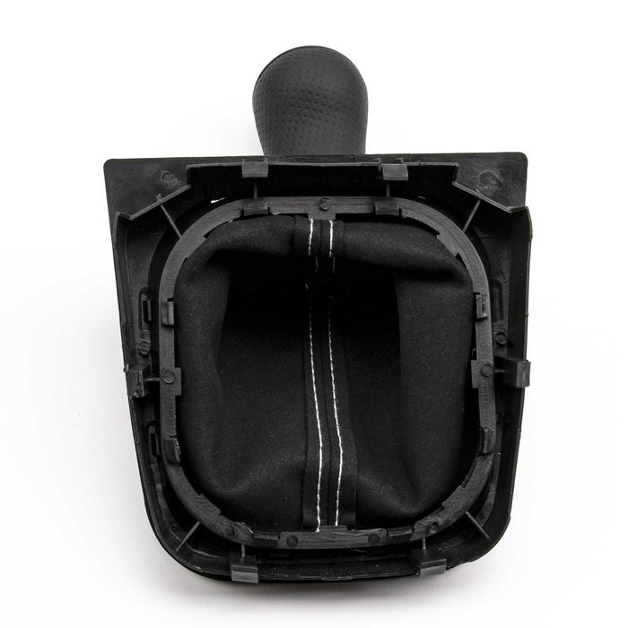 Сива топка за Скоростен Лост с маншон за VW Golf V VI Jetta Бял Шев