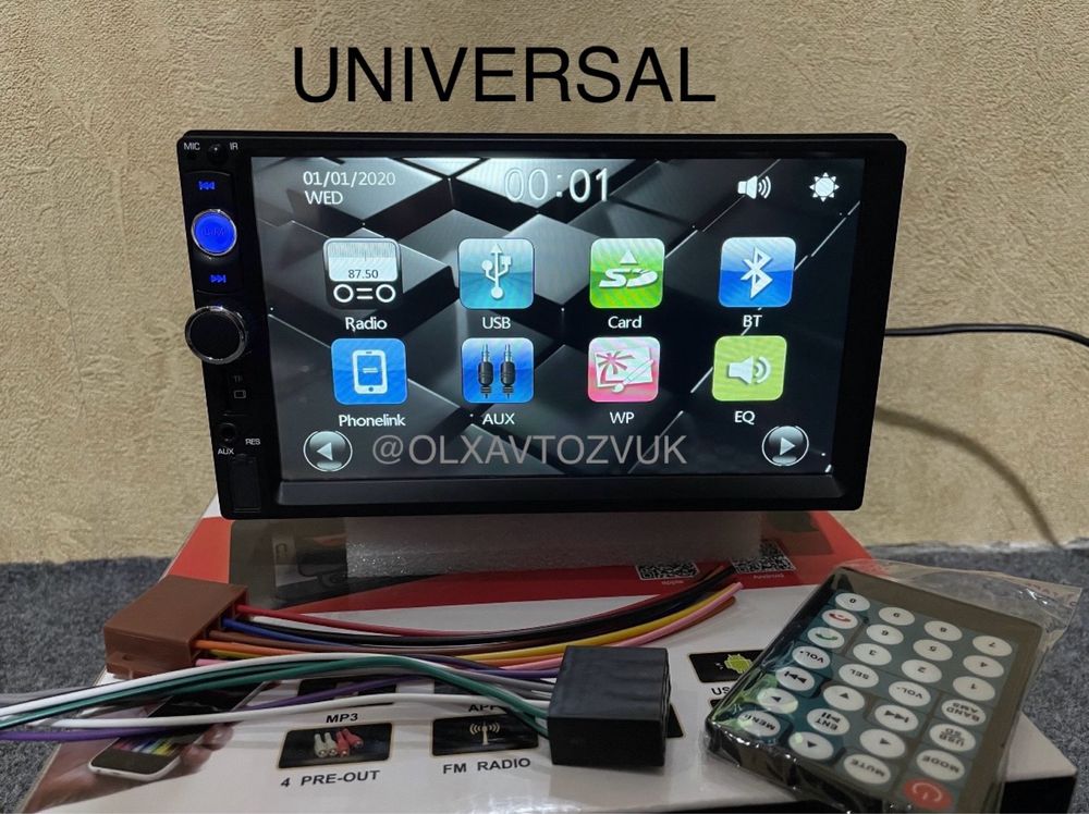 pioneer mafon manitor universal 7dyum Blutus Usb aux rado sensor ekran