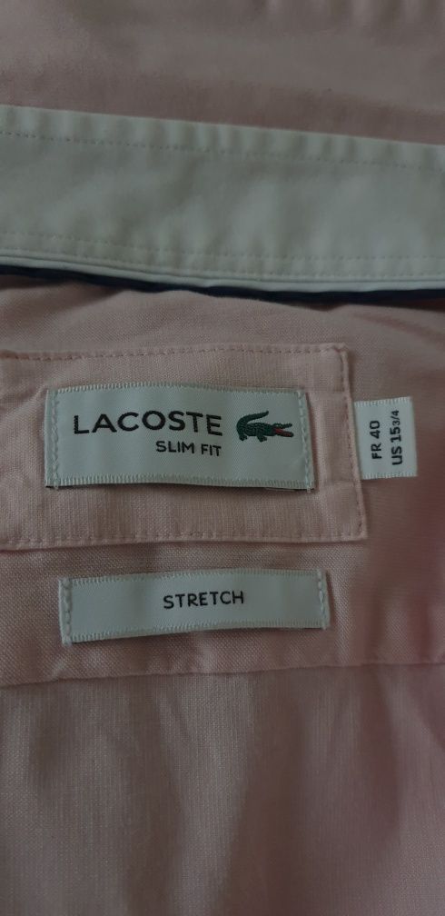 Lacoste Stretch Slim Fit Mens - 40/15 3/4 ОРИГИНАЛ! НОВО! Мъжка Риза!