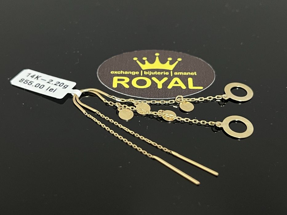 Bijuteria Royal CB : Cercei lungi aur 14k 2,20 grame