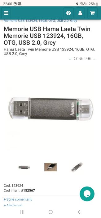 Stick nou. Doar l-am scos din ambalaj. Nu se potriveste pt. telefonul