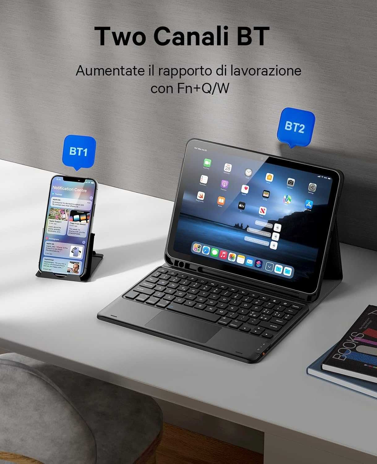 Husa Earto cu Keyboard - iPad 10th Generation 2022 - QWERTY spaniola