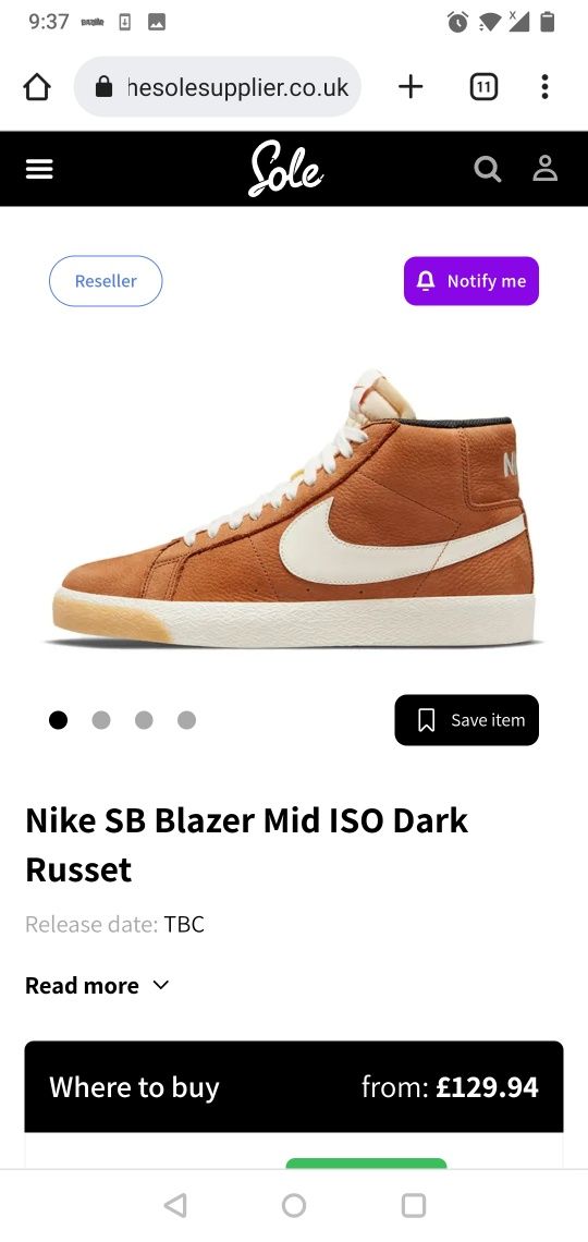 Nike SB Zoom Blazer Mid ISO Dark Russet