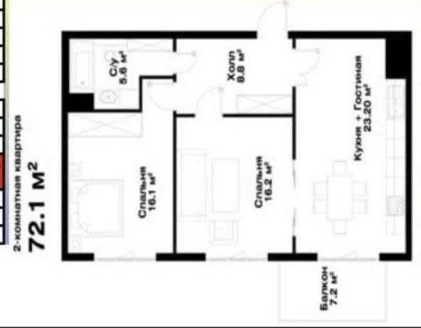 ПРОДАЕТСЯ 3/6/14 72м2 ЖК O'z Mahal Дархан-3