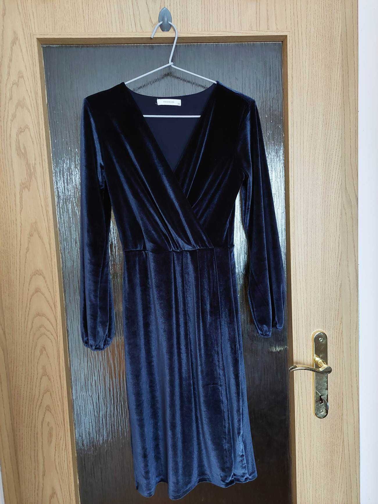Rochie petrecuta din catifea albastra, Reserved XS