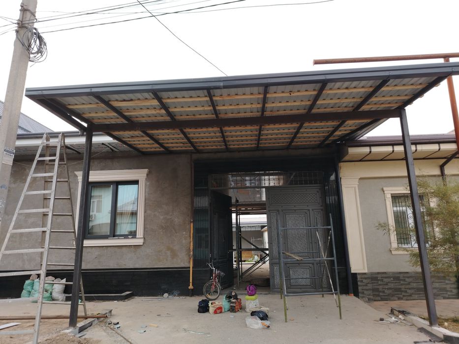 Сварка, козерок, навес, перила, ворота.