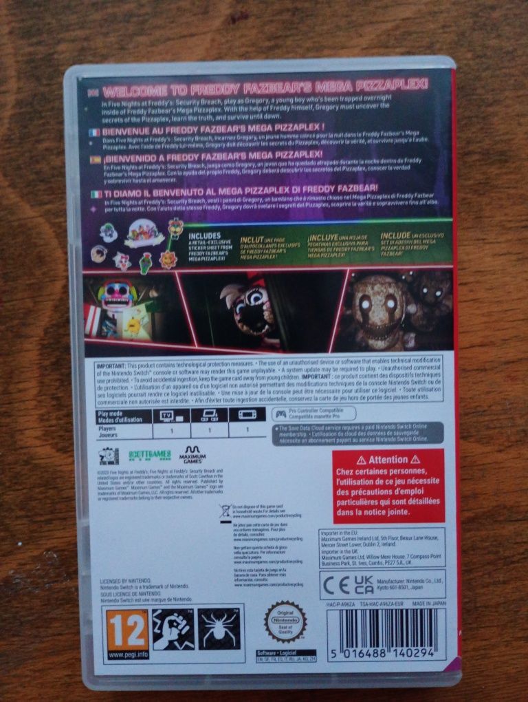 Five nights at Freddy's security breach nintendo switch