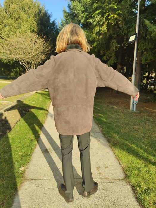 Cojoc barbat blana naturala miel XXL 54 NOU Maro Bej Sherling