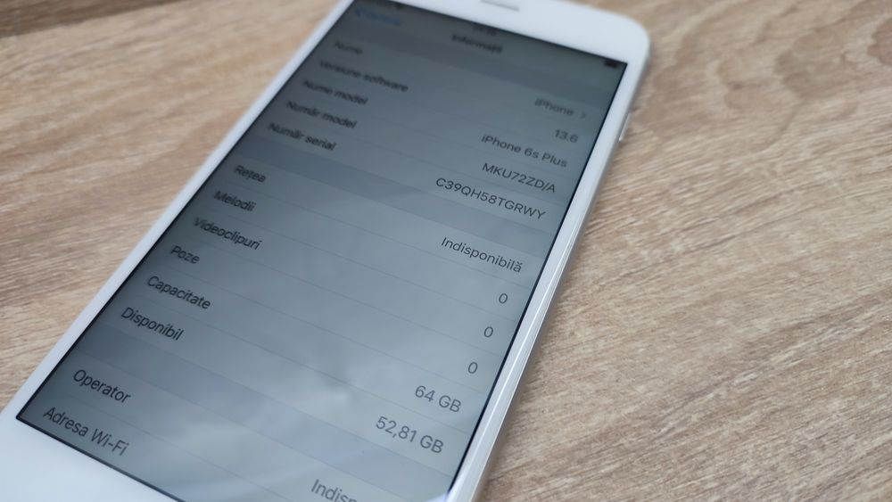 iPhone 6s Plus 64Gb White Sanatate baterie 93% Impecabil