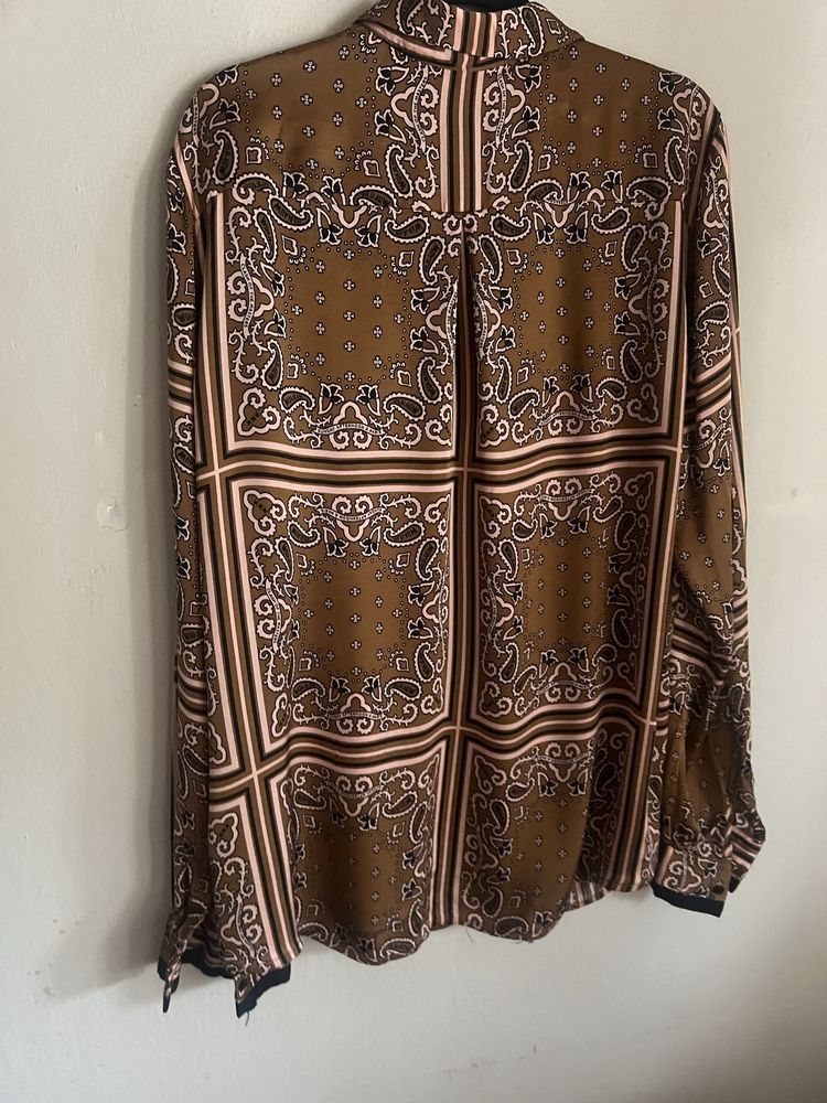 Maison scotch риза в кафяво и розово