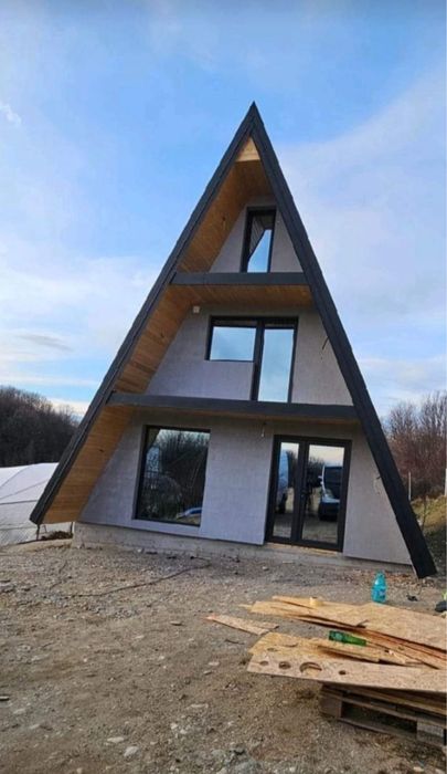 Cabane din lemn tip casa sau Aframe accept variante auto
