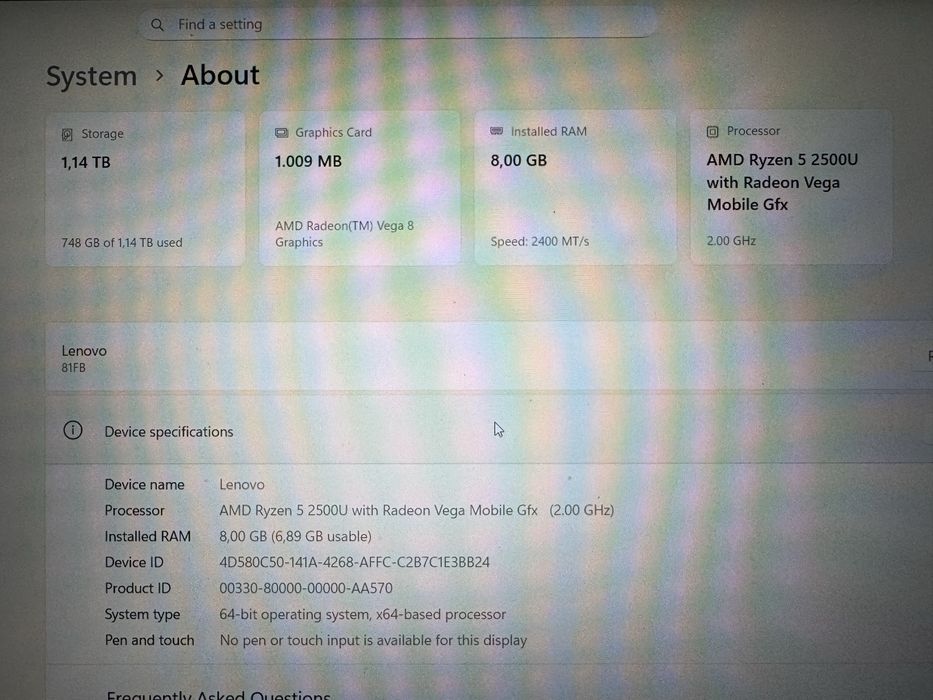 Lenovo Ideapad 330s AMD Ryzen5