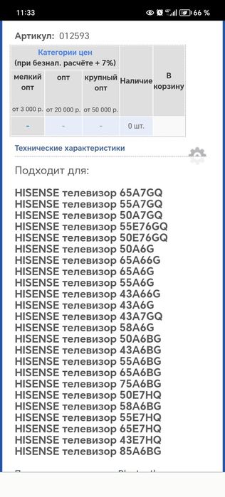 Пульт от телевизора Hisense Original