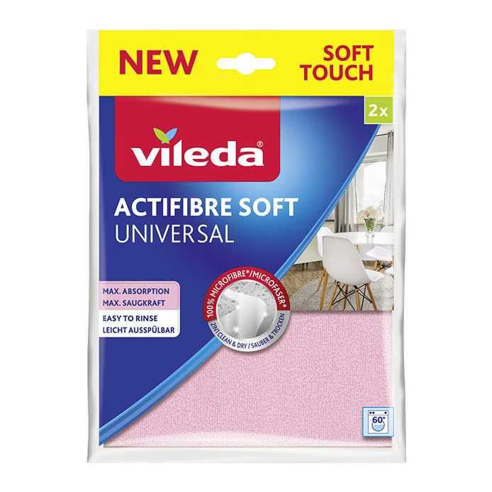 кърпа VILEDA-ACTIFIBRE SOFT мек силнопопивателен микрофибъ 2бр 29x29см