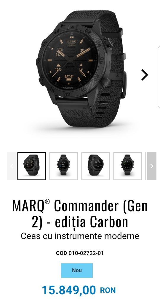 Garmin MARQ Commander (Gen 2) - editia Carbon [SIGILAT | GARANTIE]