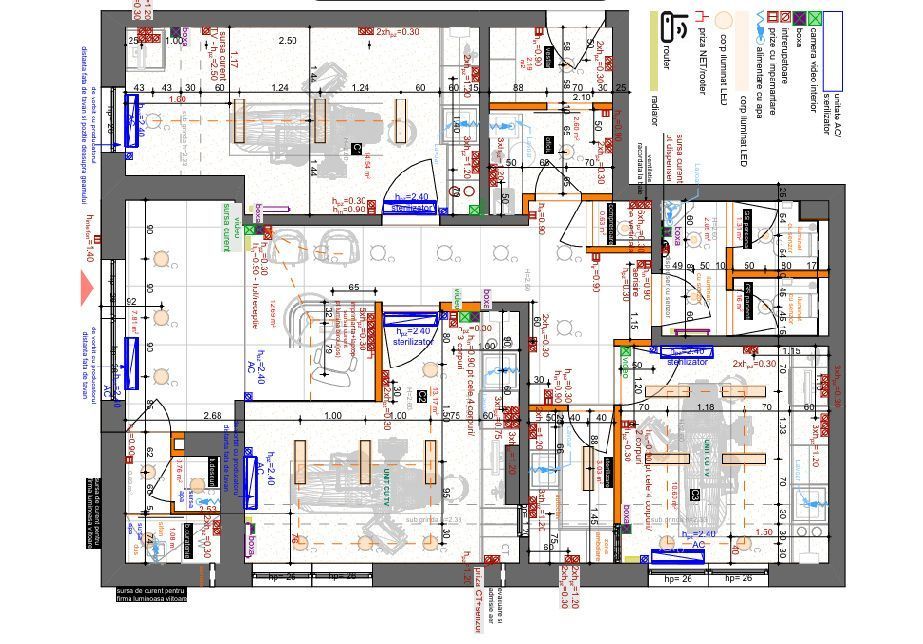Spatiu aprobat pentru cabinet stomatologic cu 3 scaune, 70mp zona vivo