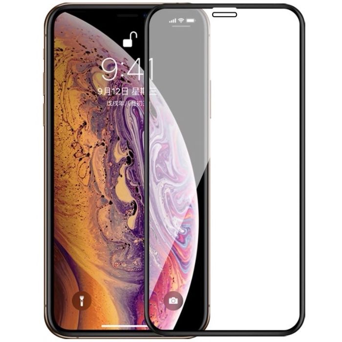 Iphone X XS XR Husa Silicon Slim Case si Folie Sticla Super Glass 9D
