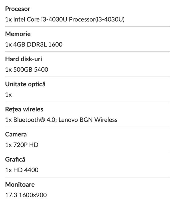 Laptop Lenovo Intel Core i3