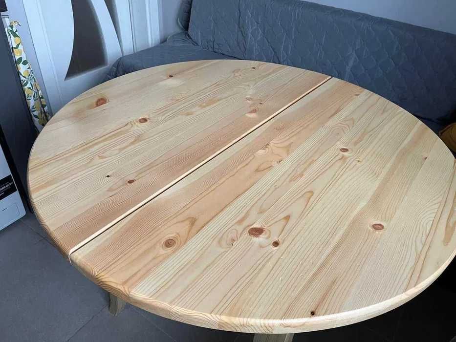 Кухненска кръгла маса от масив с диаметър 110 см