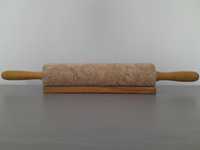 Sucitor / facalet din marmura, cu manere si suport din lemn