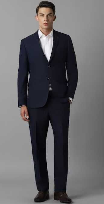 Costum slim premium APOLON NOU 48 M lana extrafina albastru inchis