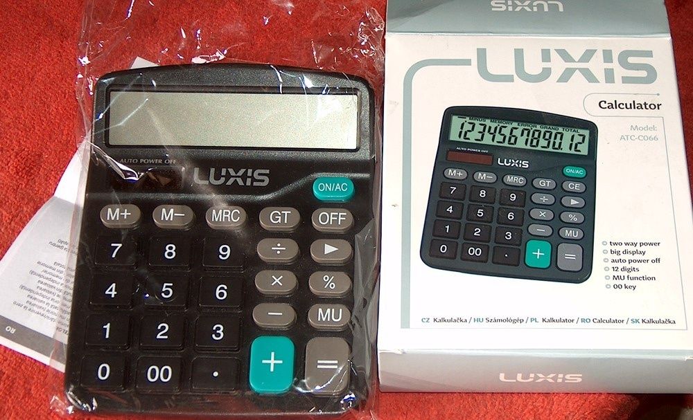 calculator de birou Luxis, alimentare duală, 12 digiţi, nou