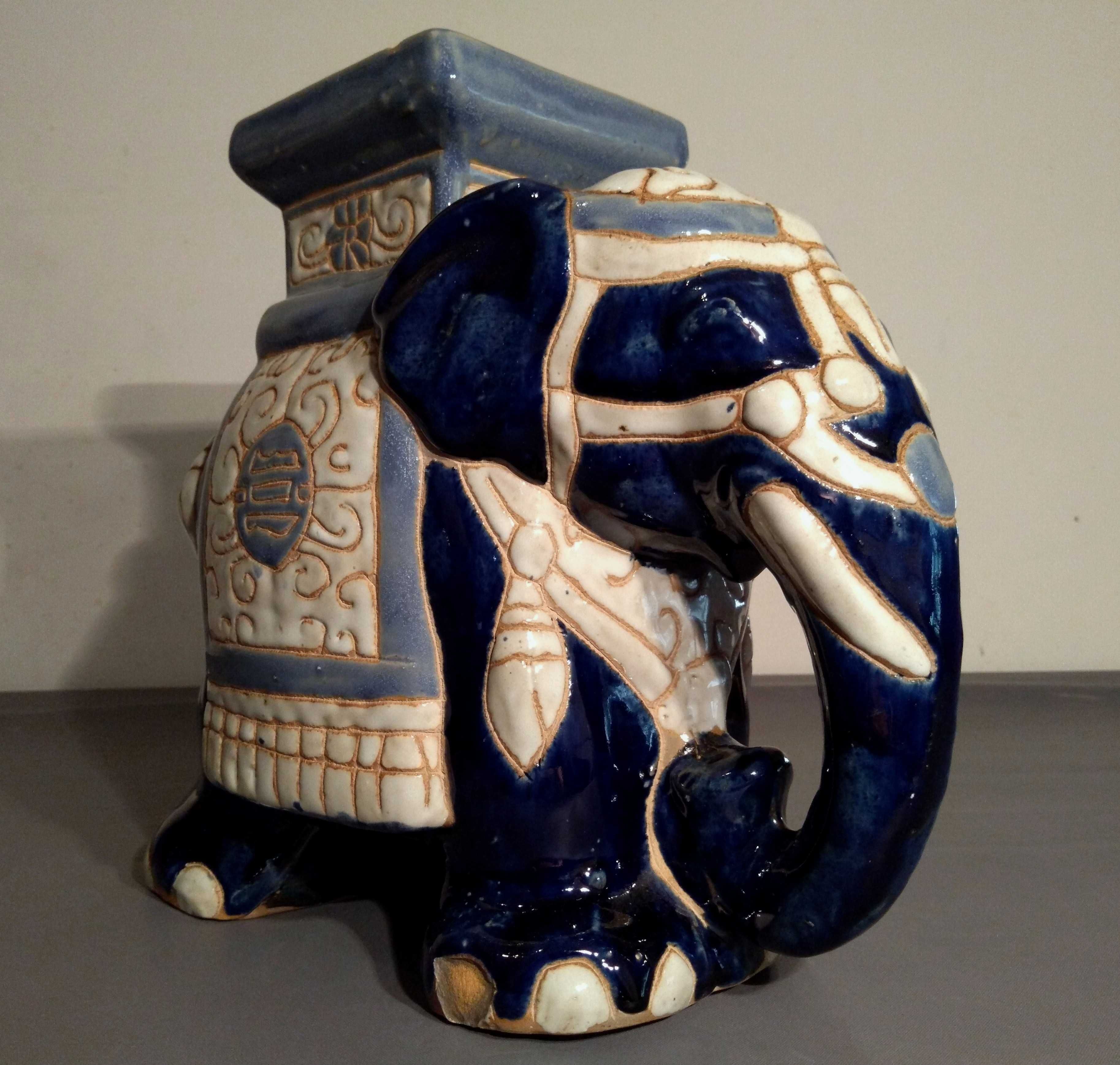 Statueta asiatica Feng Shui Elefant din ceramica | piesa veche