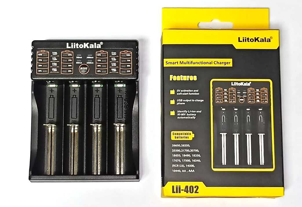 зарядные устройства от LiitoKala Lii 402 на все виды батареек