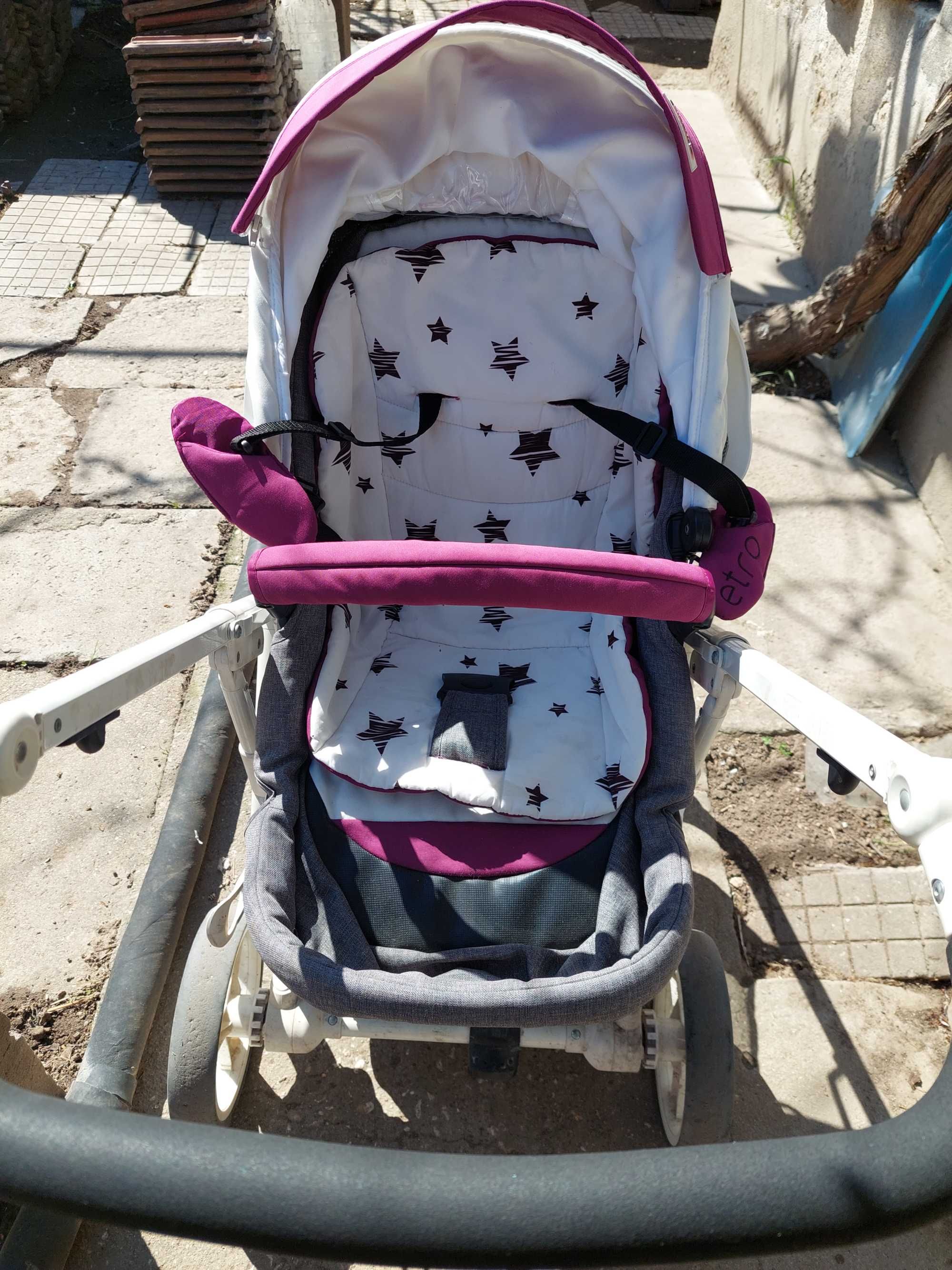Комбинирана бебешка количка Chipolino ЕТРО 2в1 Бургунди 2016