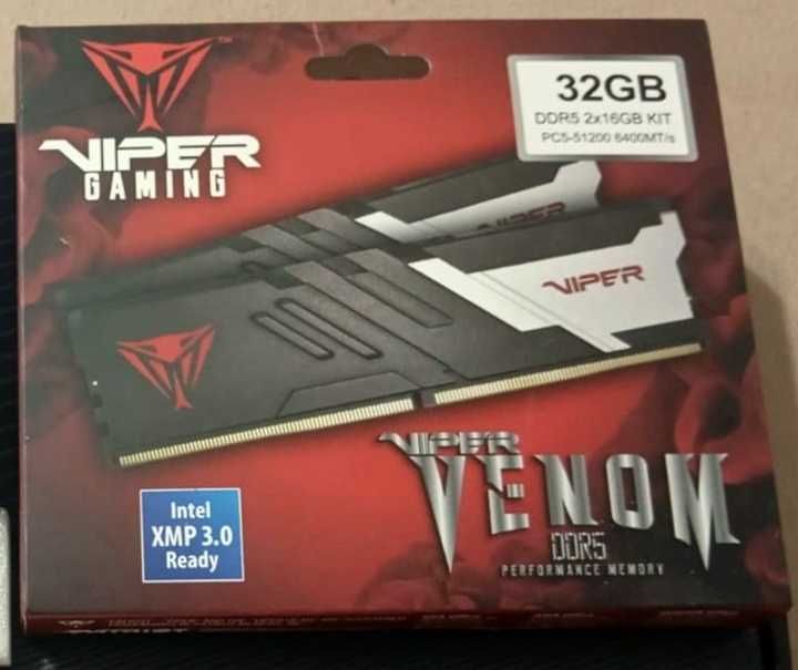 32GB, DDR5, Patriot VIPER VENOM 2x16, 6400 mhz, CL 32
